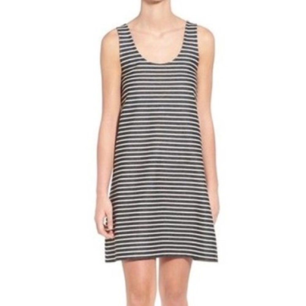Madewell black and white striped dress